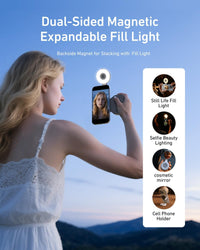 Magnetic mobile phone camera handle