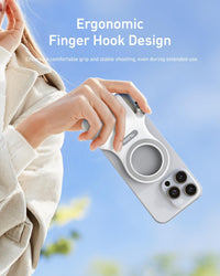 Magnetic mobile phone camera handle