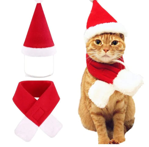 Christmas Outfit, Hat & Scarf Set for Pets