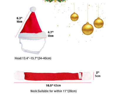 Christmas Outfit, Hat & Scarf Set for Pets